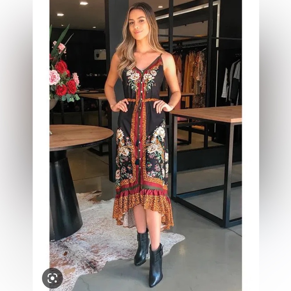 Farm Rio - black and leopard dress